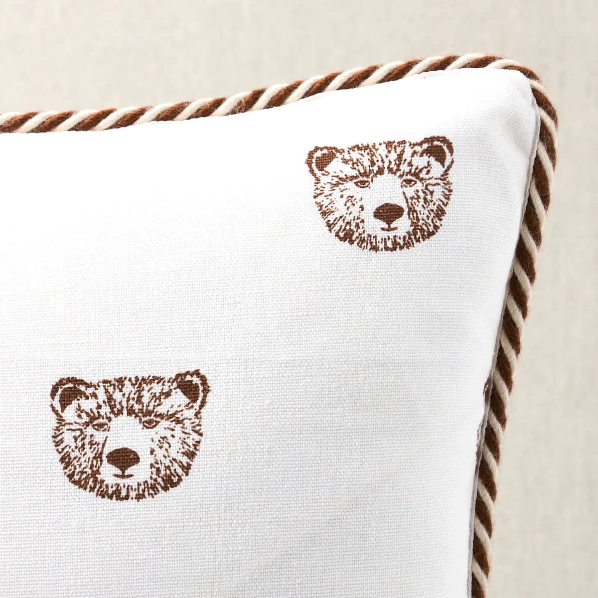 Bear Print Pillow_ IVORY