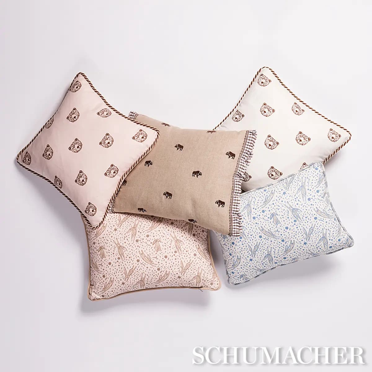 Bear Print Pillow_ IVORY