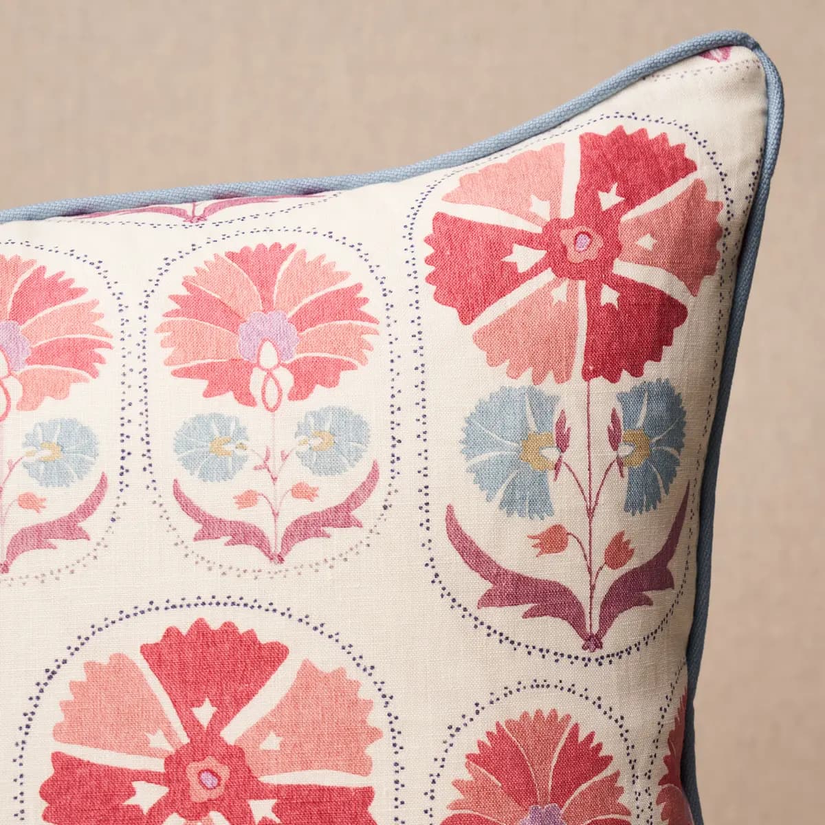 Anjuna Floral Linen Pillow_ MULBERRY