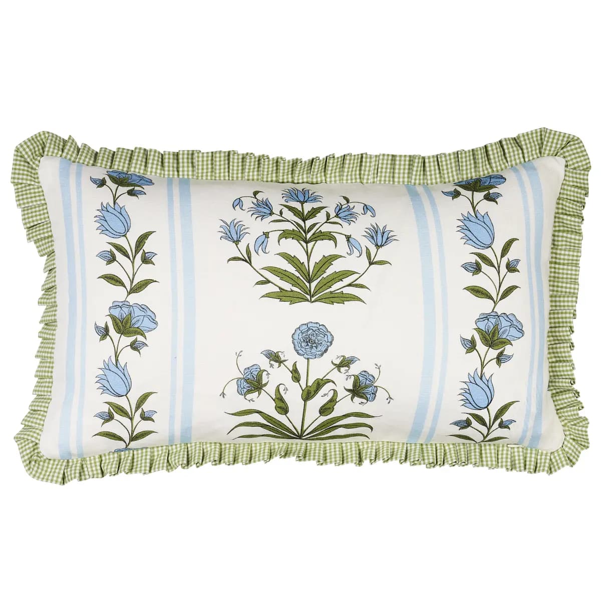 Royal Poppy Stripe Pillow_ SKY