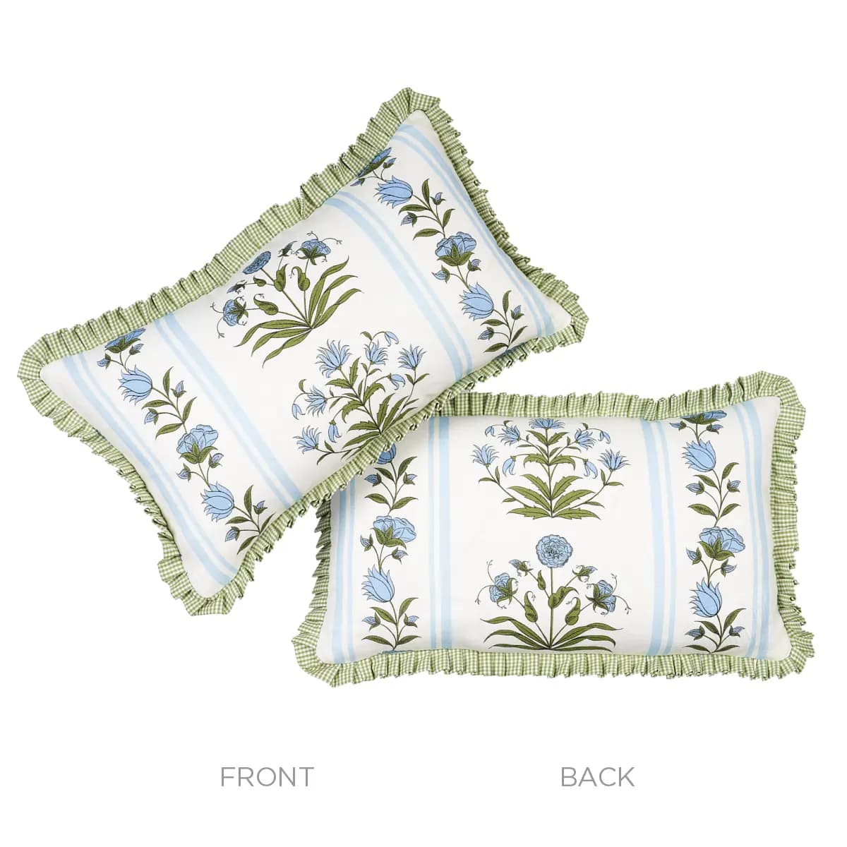 Royal Poppy Stripe Pillow_ SKY