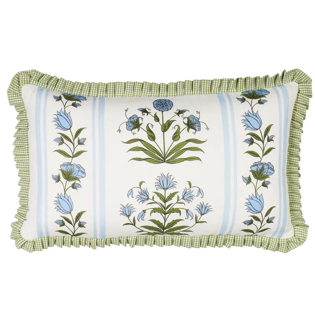 Royal Poppy Stripe Pillow_ SKY