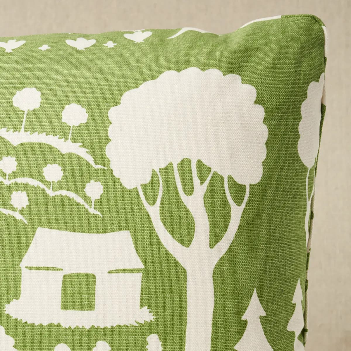 Farm Scene Pillow_ GREEN