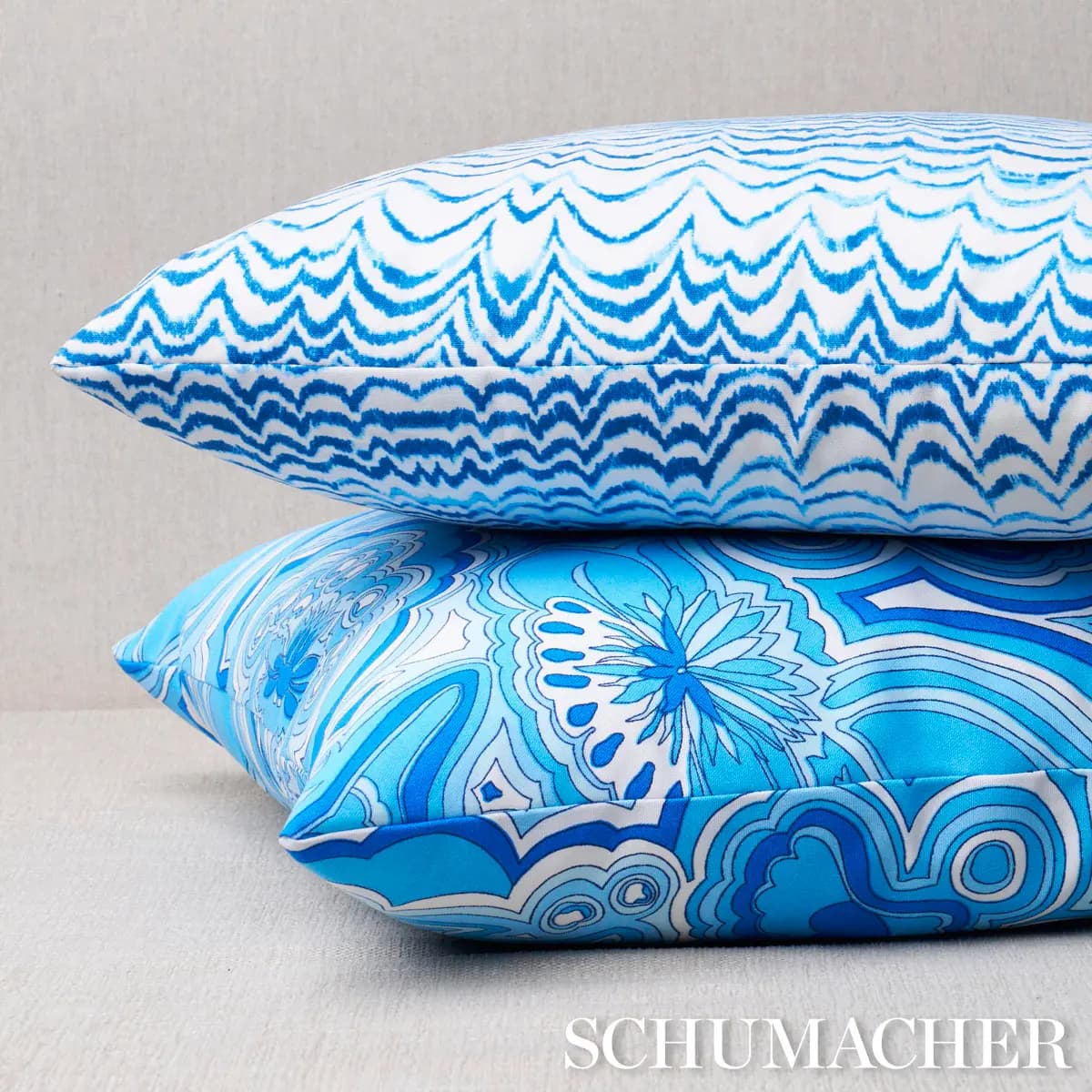 Ink Wave Print I/O Pillow_ INDIGO