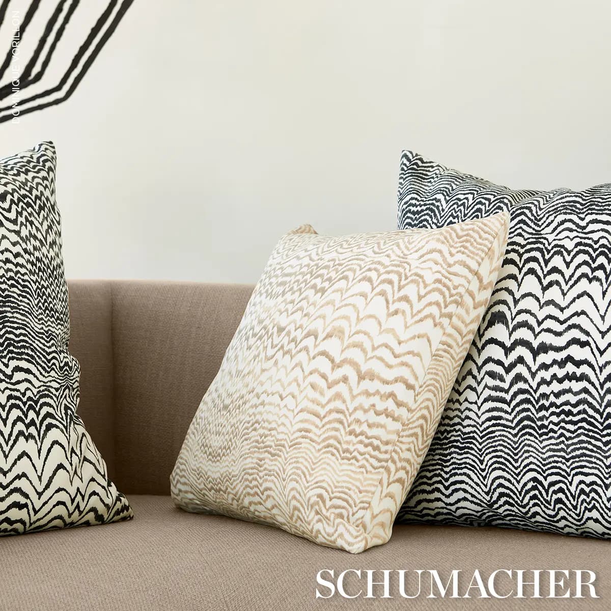 Ink Wave Print I/O Pillow_ NATURAL