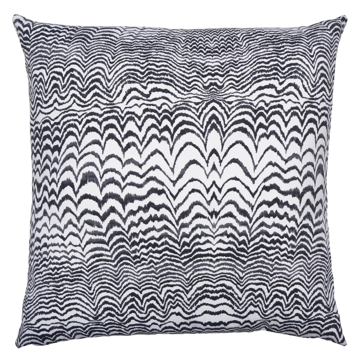 Ink Wave Print I/O Pillow_ BLACK