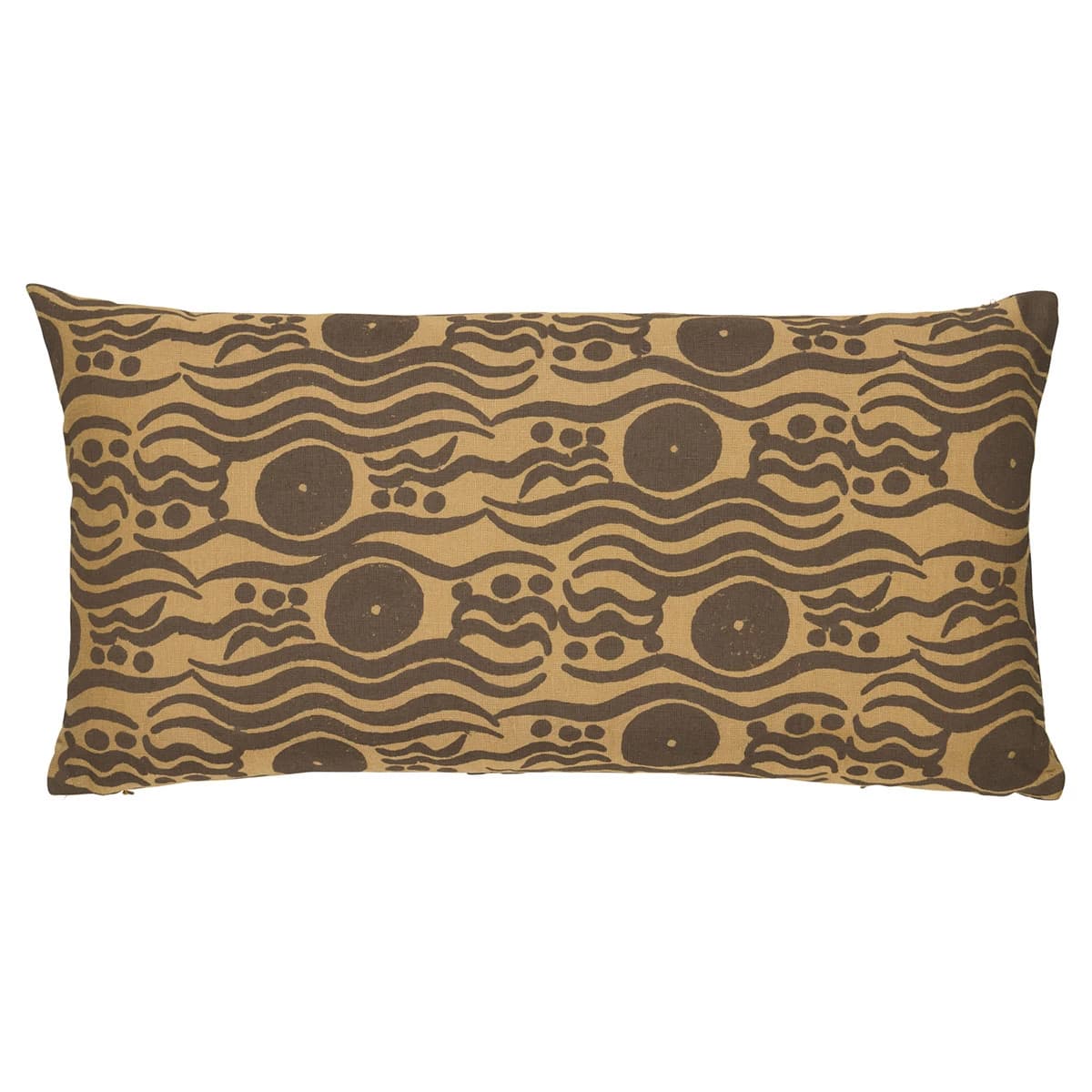 Bosphorous Hand Block Pillow_ OCHRE & BROWN