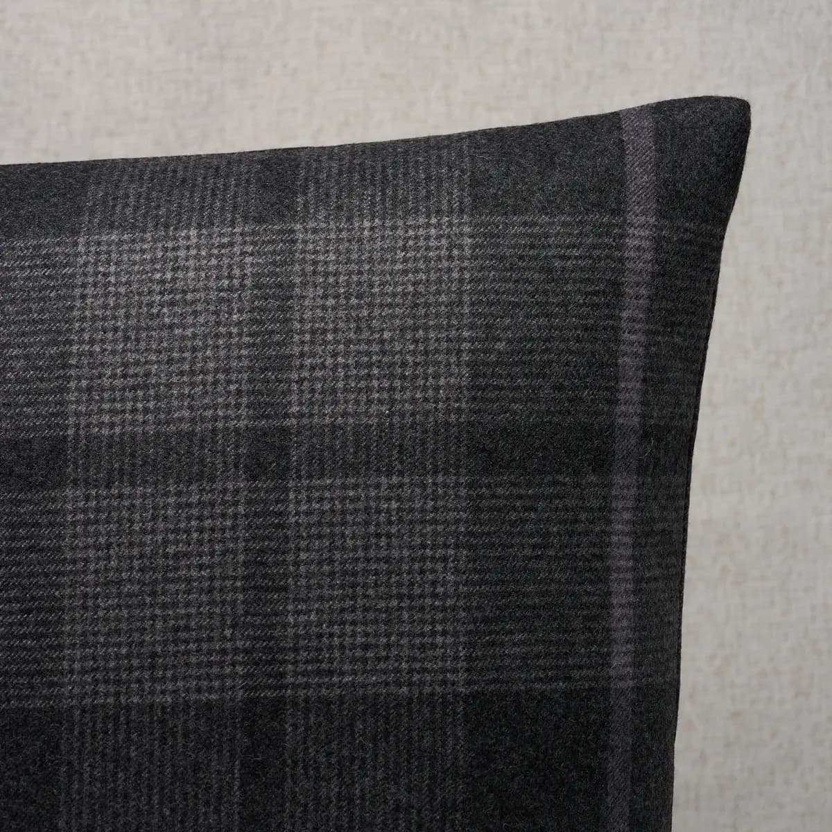 Montana Wool Plaid Pillow_ OXFORD GREY