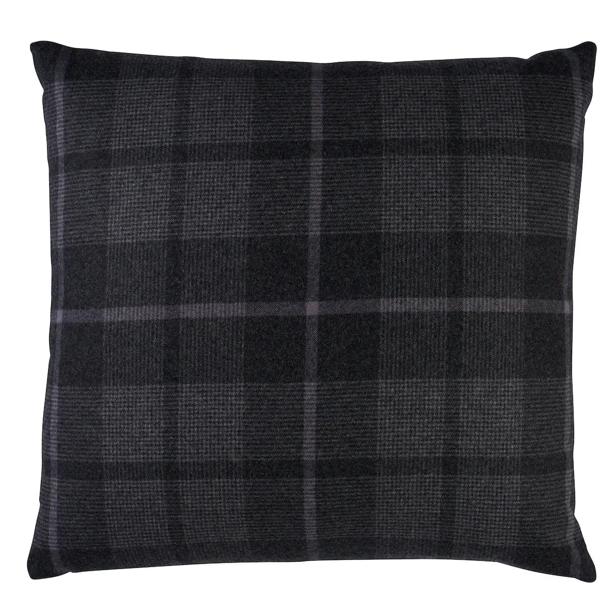 Montana Wool Plaid Pillow_ OXFORD GREY