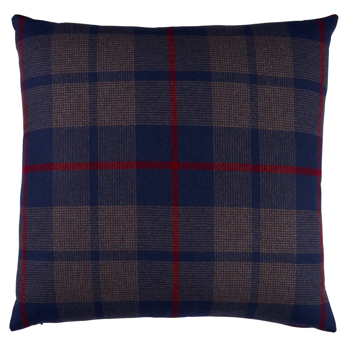 Montana Wool Plaid Pillow_ NAVY