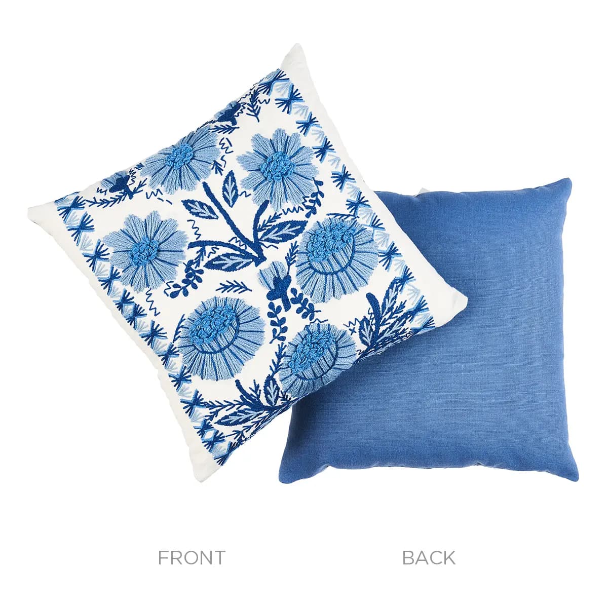 Marguerite Embroidery Pillow_ SKY