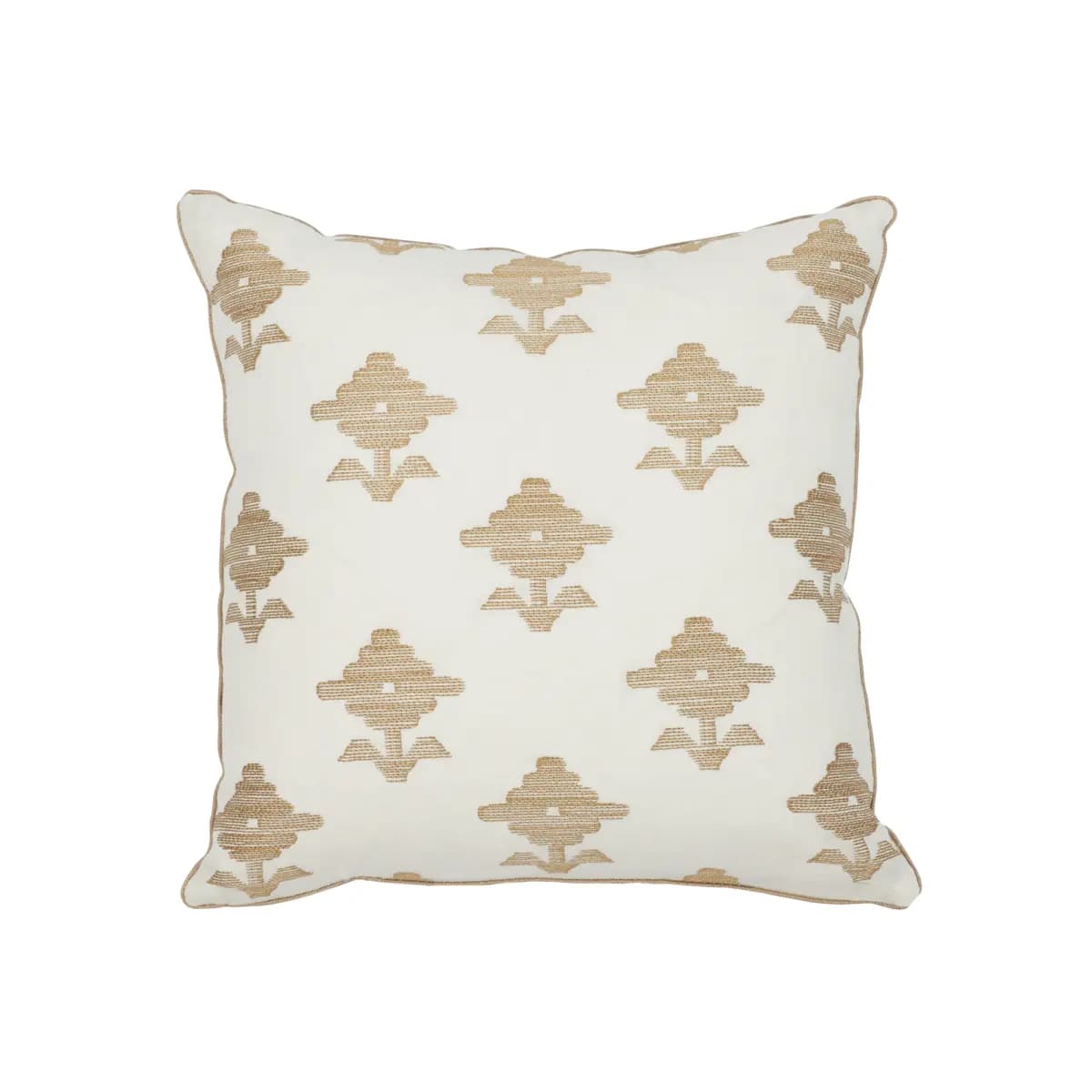 Rubia Embroidery Pillow_ IVORY
