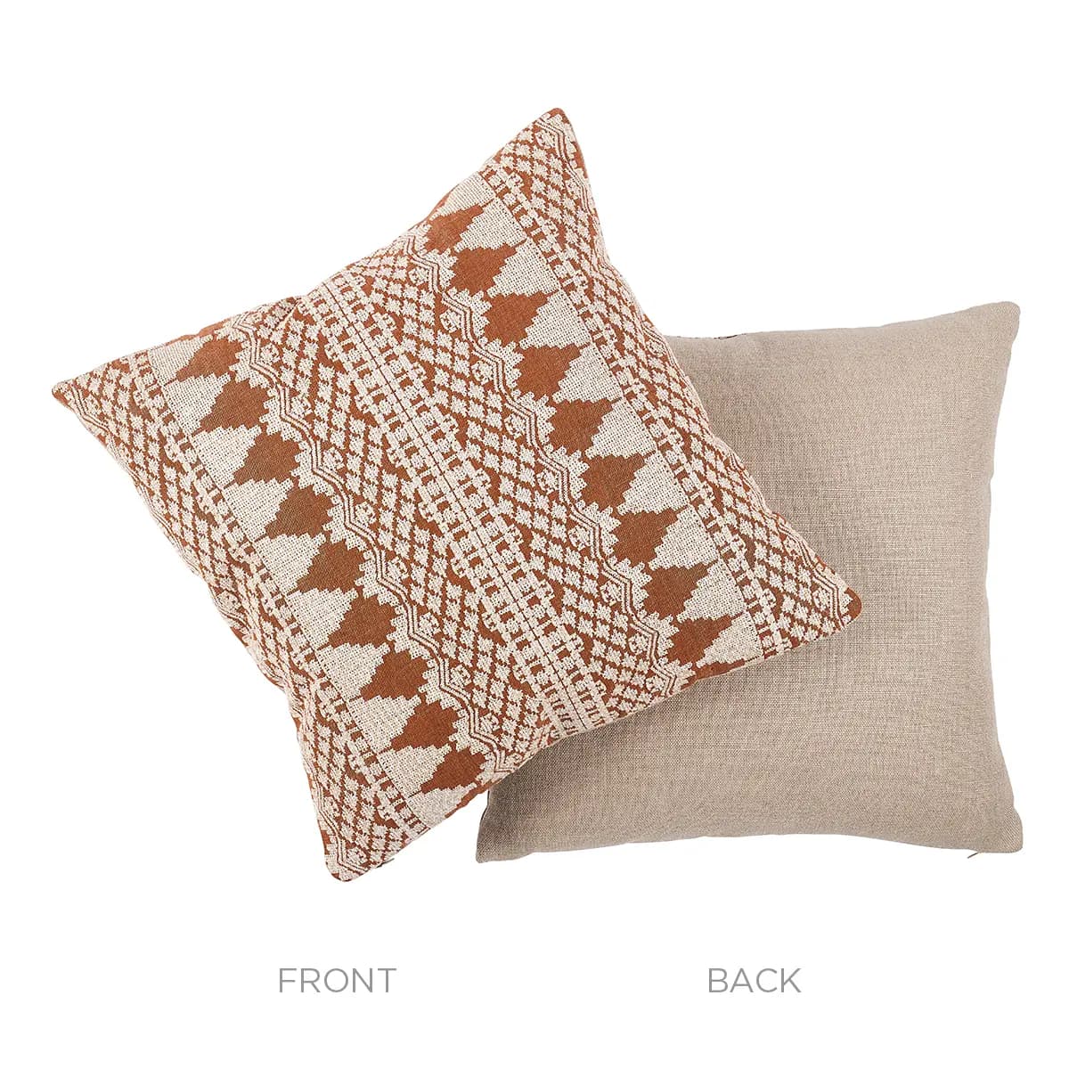 Wentworth Embroidery Pillow_ RUST