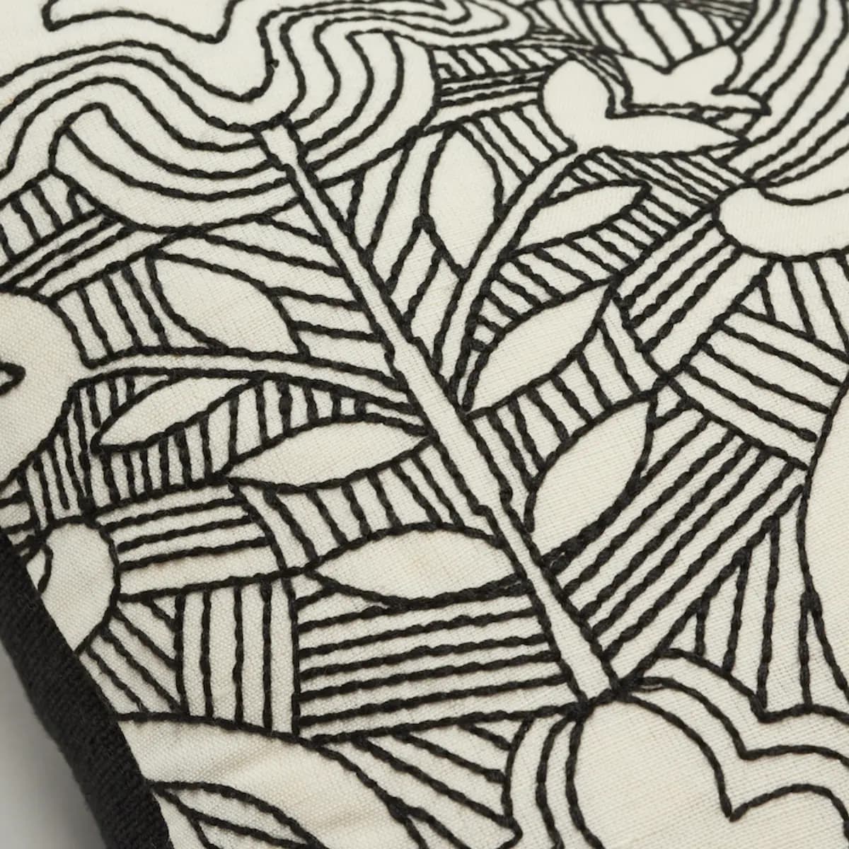 Hendrix Embroidery Pillow_ BLACK