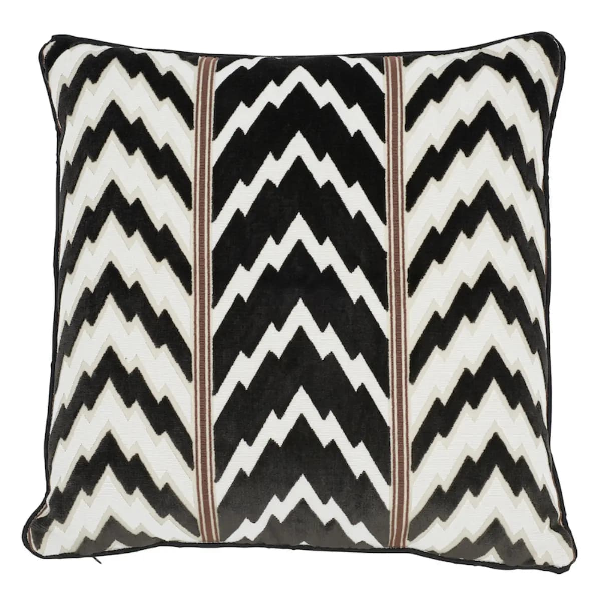 Florentine Velvet Pillow_ BLACK & WHITE