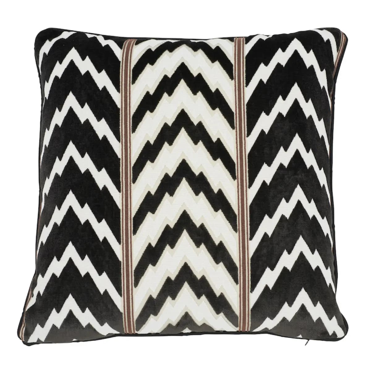 Florentine Velvet Pillow_ BLACK & WHITE