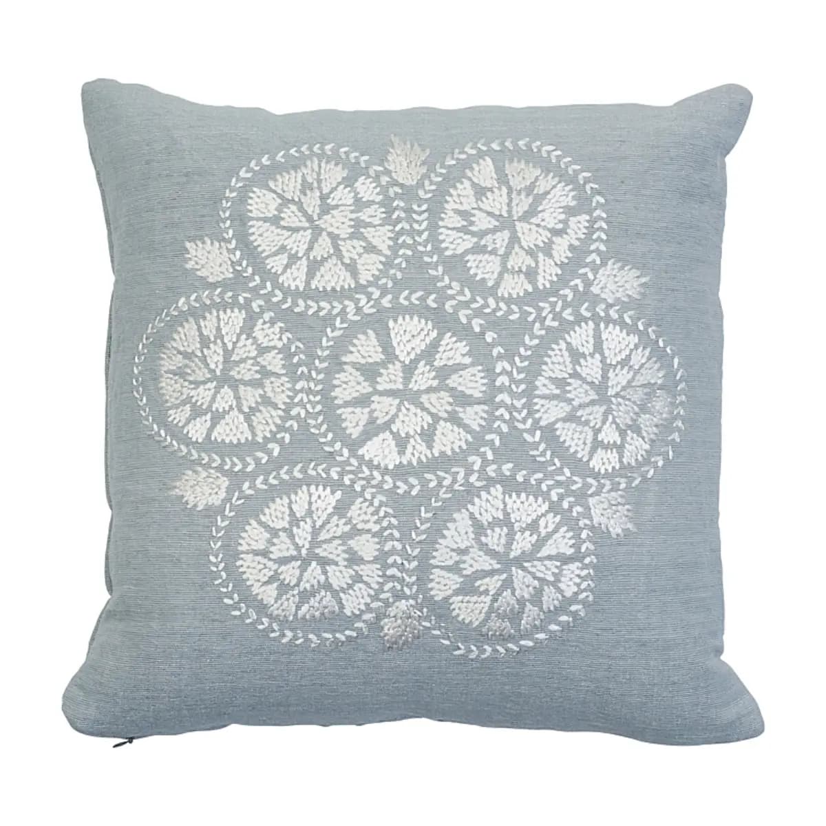 Isla Hand Embroidery Pillow_ SKY