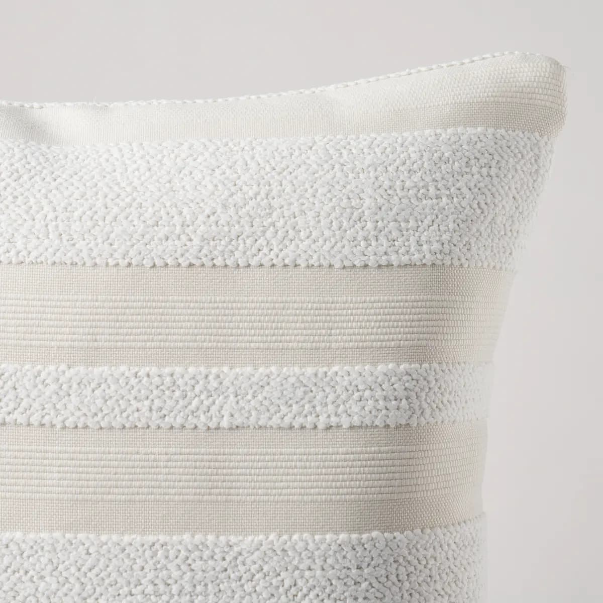 Ohara Stripe Indoor/Outdoor Pillow_ IVORY