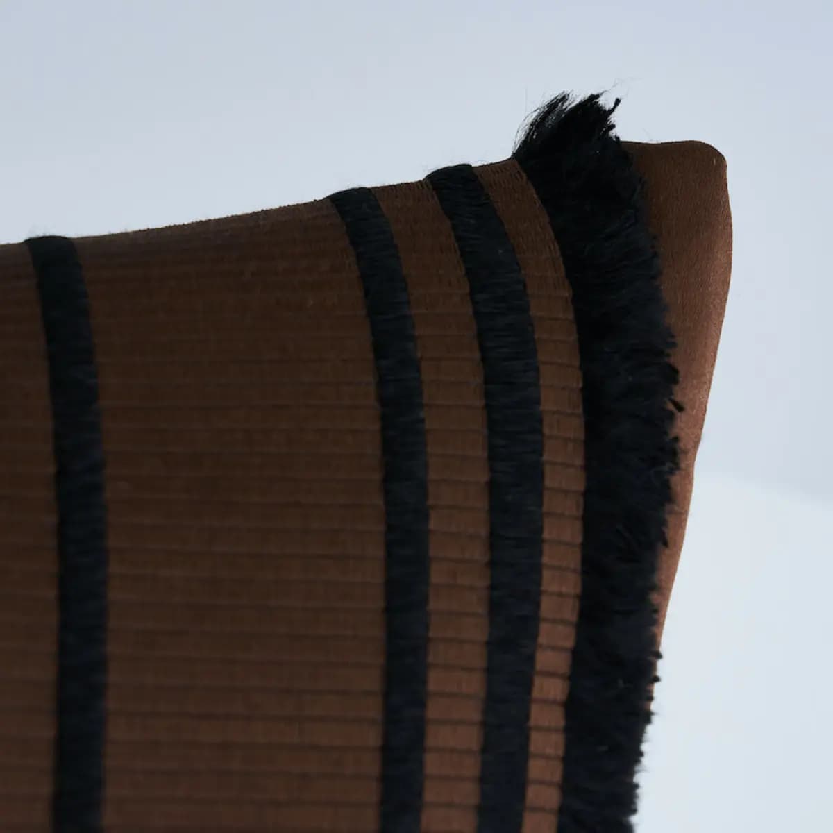 Senza Satin Stripe Pillow_ BROWN