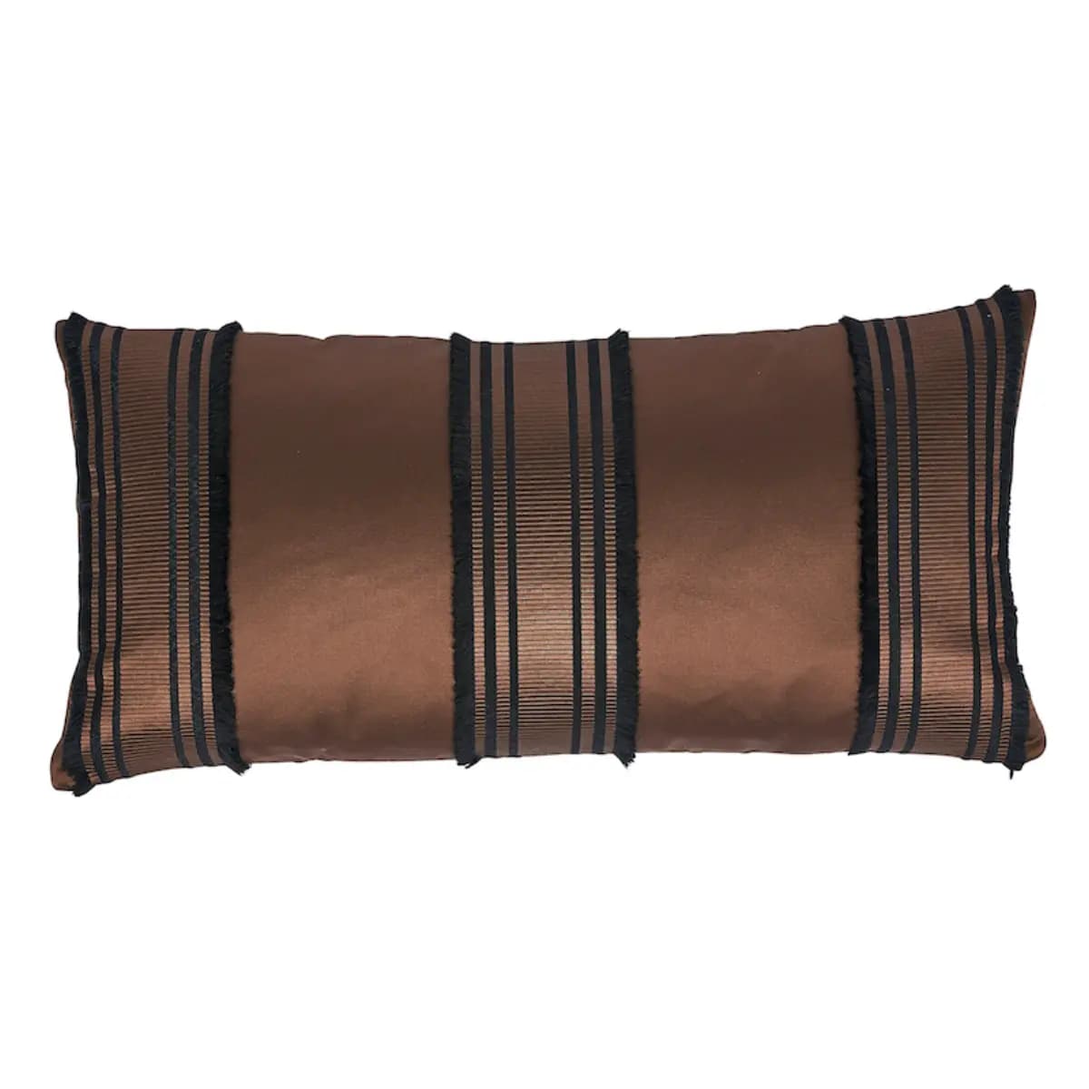 Senza Satin Stripe Pillow_ BROWN
