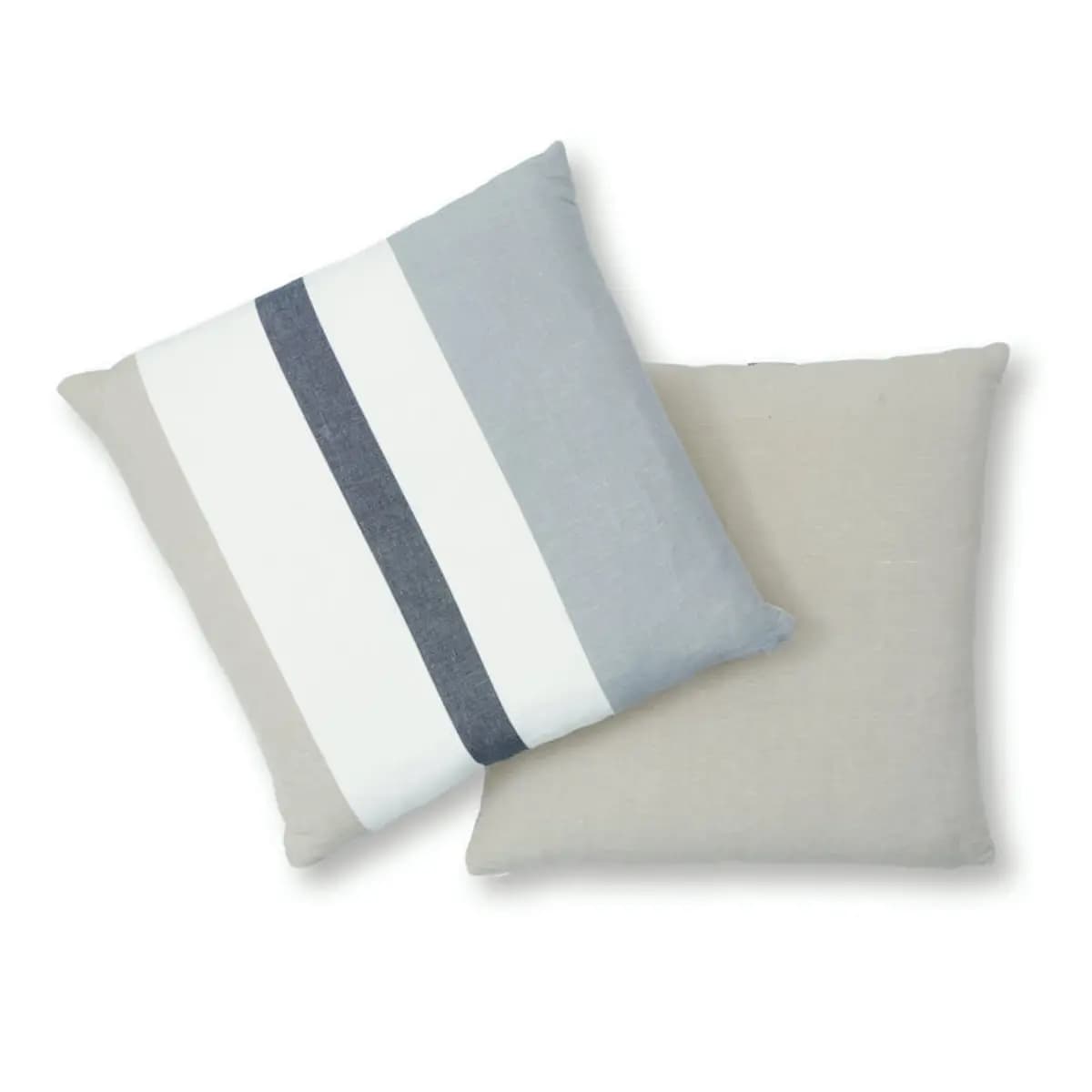 Lolland Linen Stripe Pillow_ GREY SAND