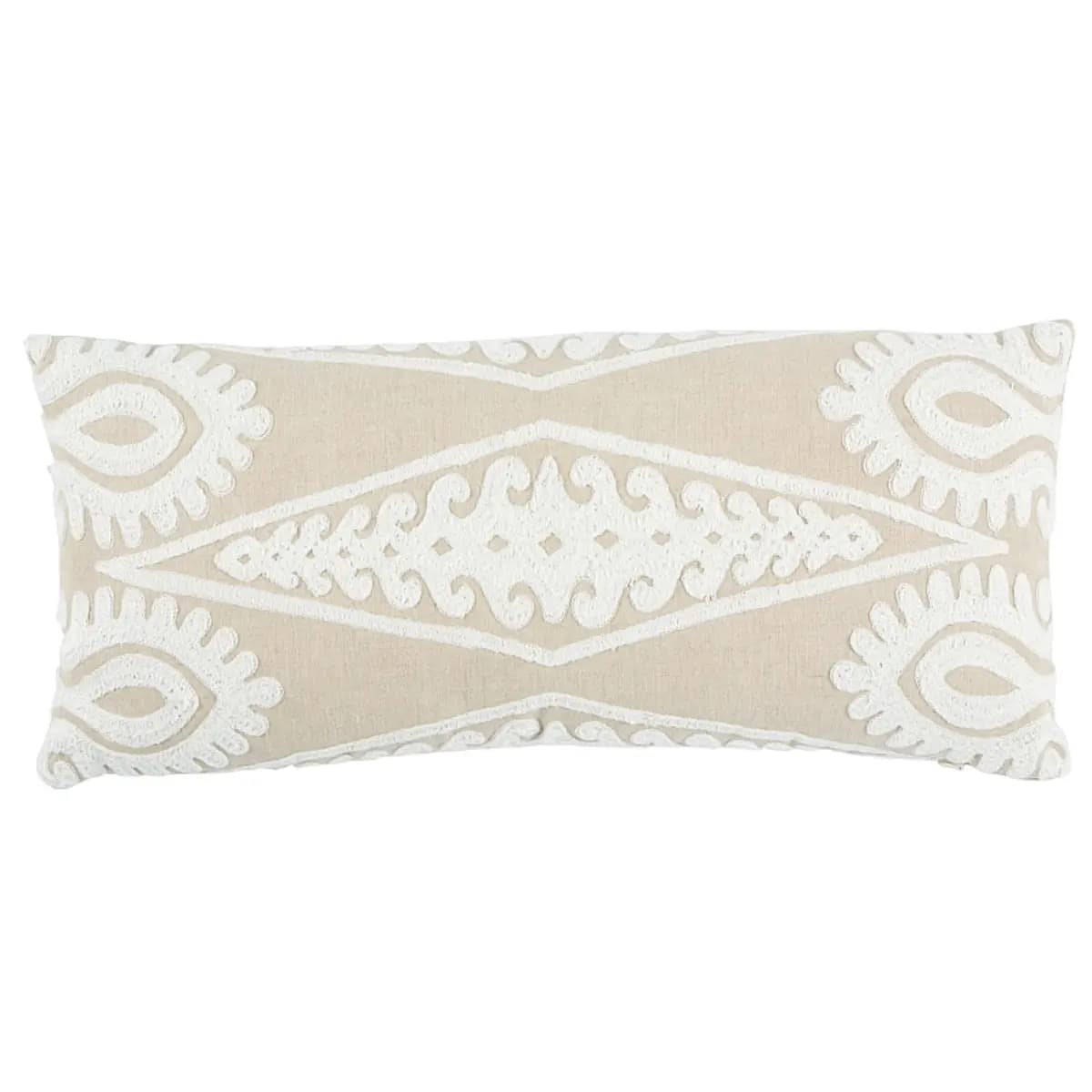 Seema Embroidery Pillow_ NATURAL