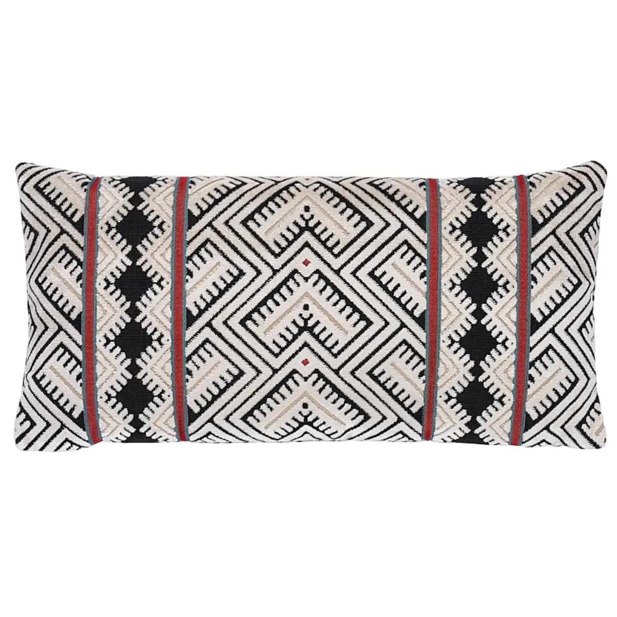 Parvin Velvet Pillow_ BLACK & IVORY
