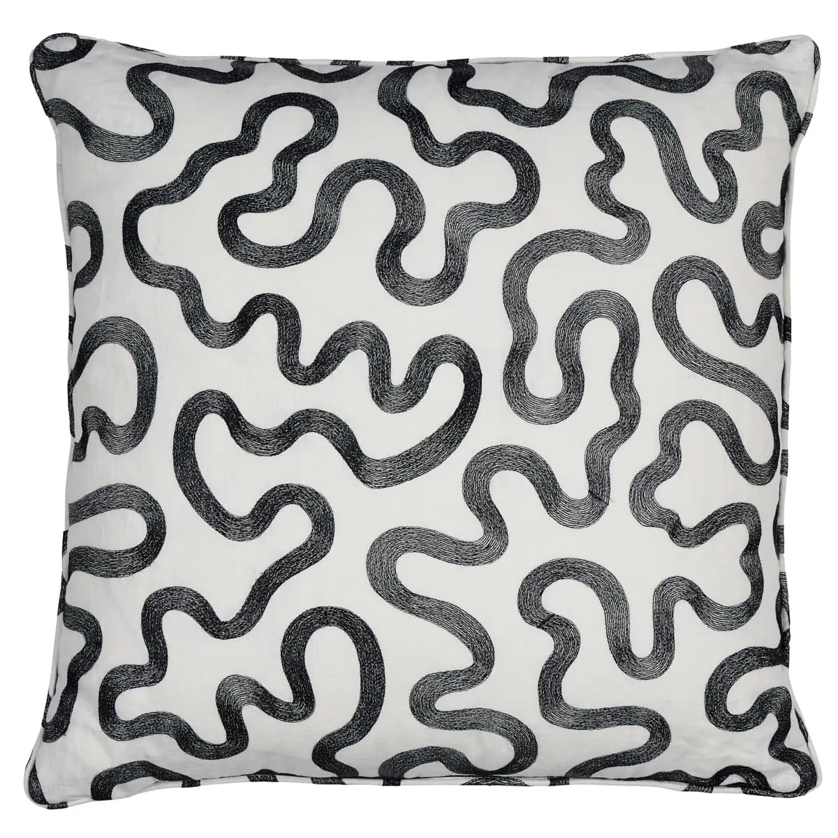 Riley Pillow_ BLACK ON IVORY