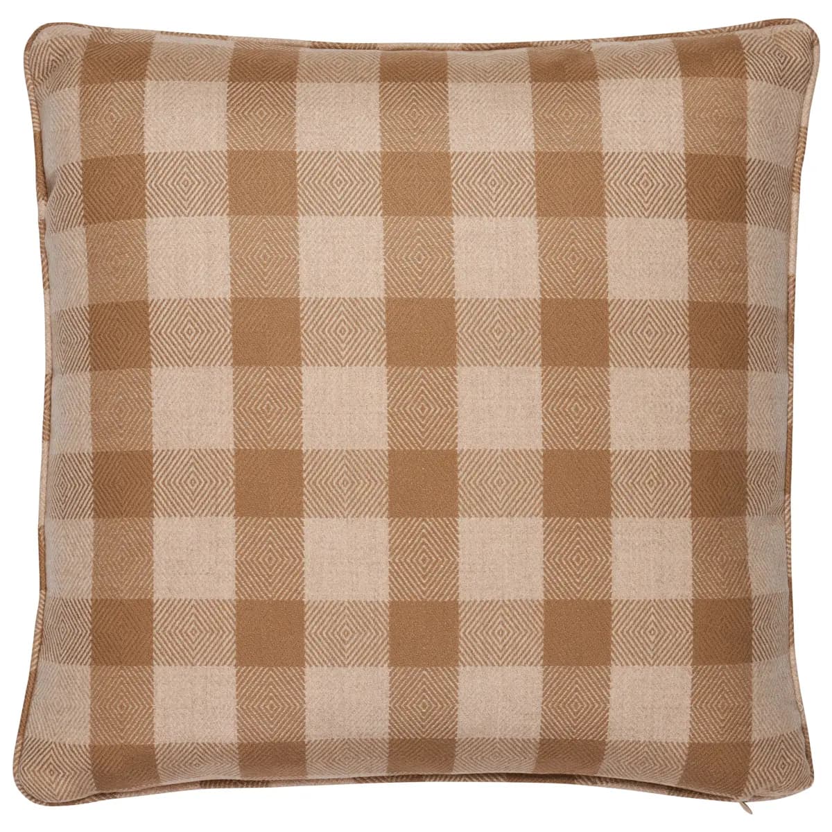 Galt Wool Check Pillow_ COFFEE