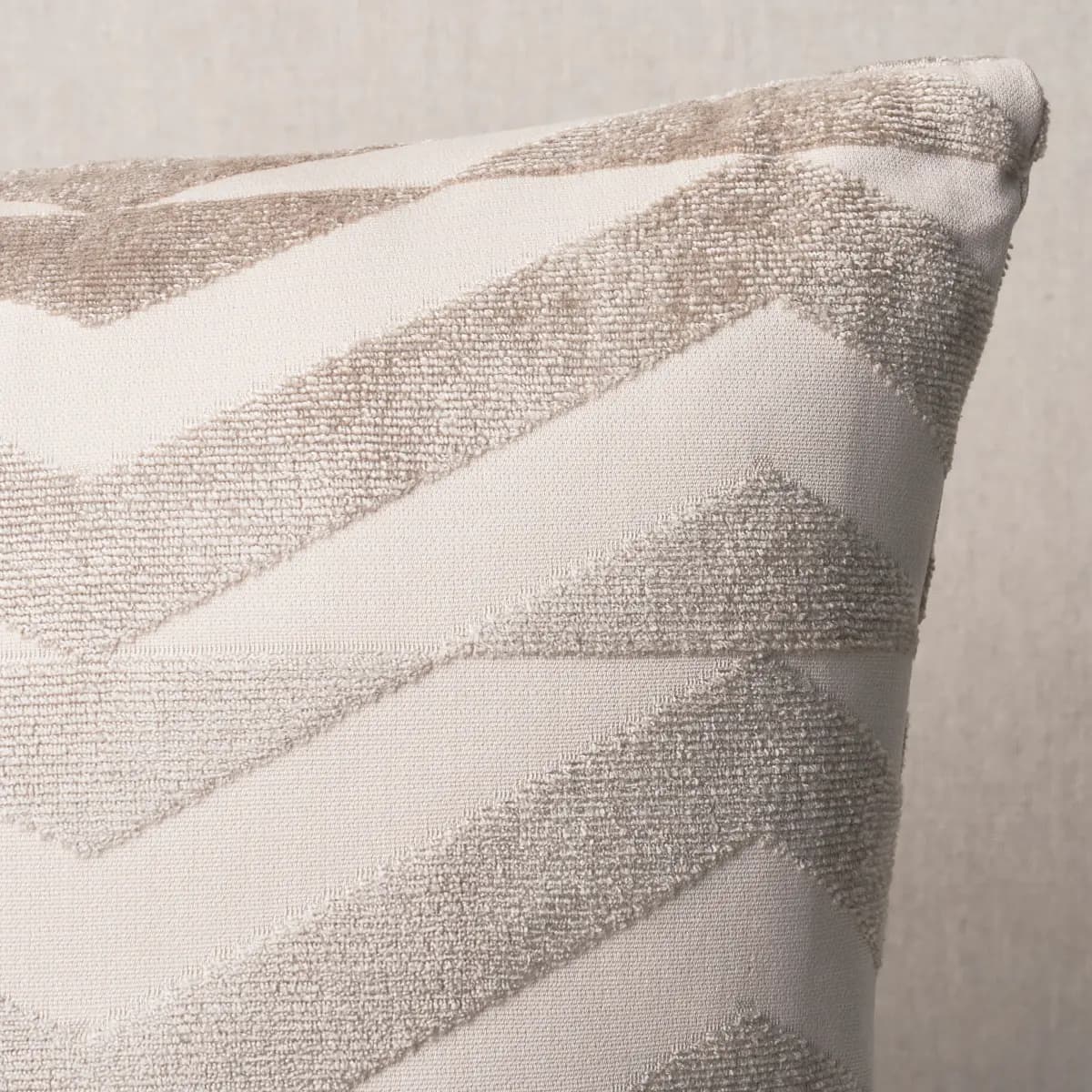 Broken Chevron Pillow_ TAUPE ON IVORY