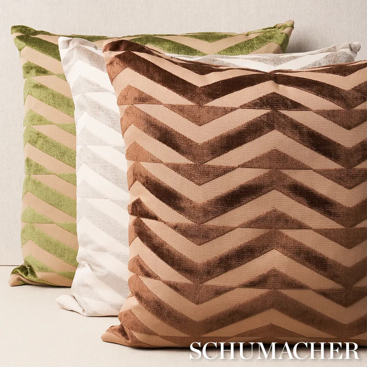 Broken Chevron Pillow_ TAUPE ON IVORY
