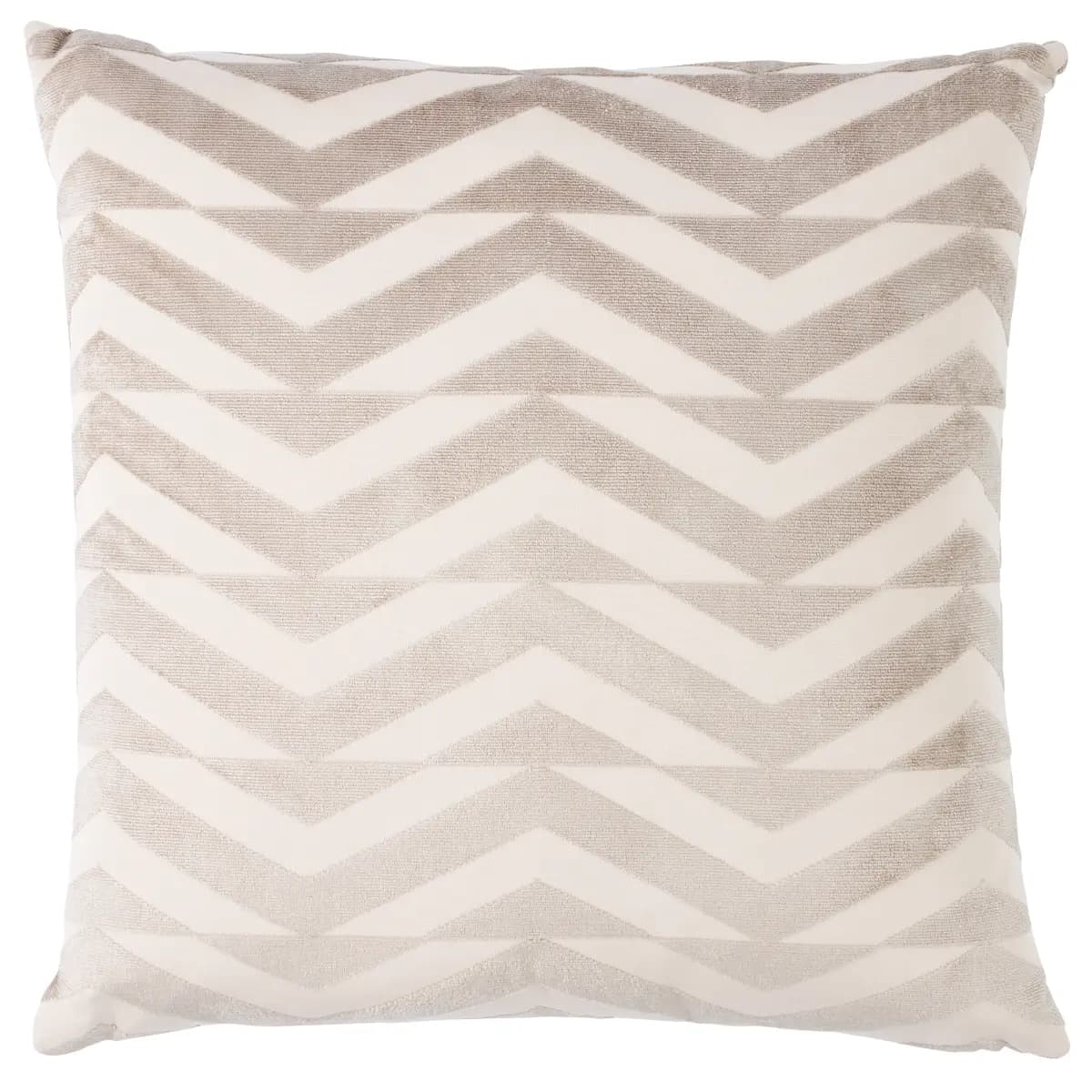 Broken Chevron Pillow_ TAUPE ON IVORY
