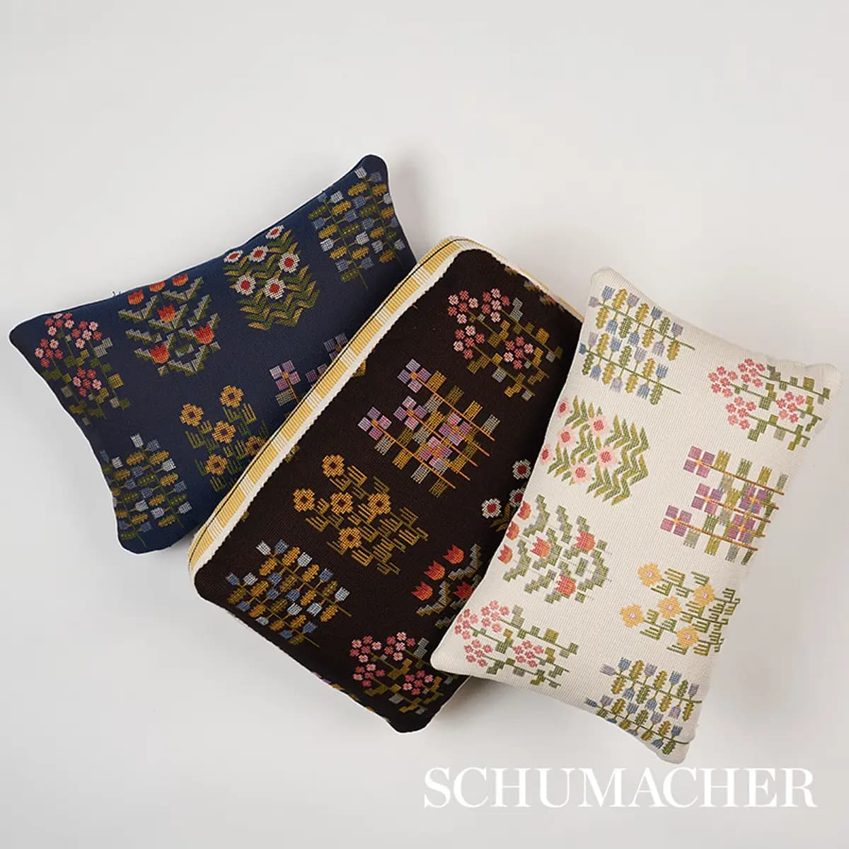 Annika Floral Tapestry Pillow_ MULTI ON IVORY