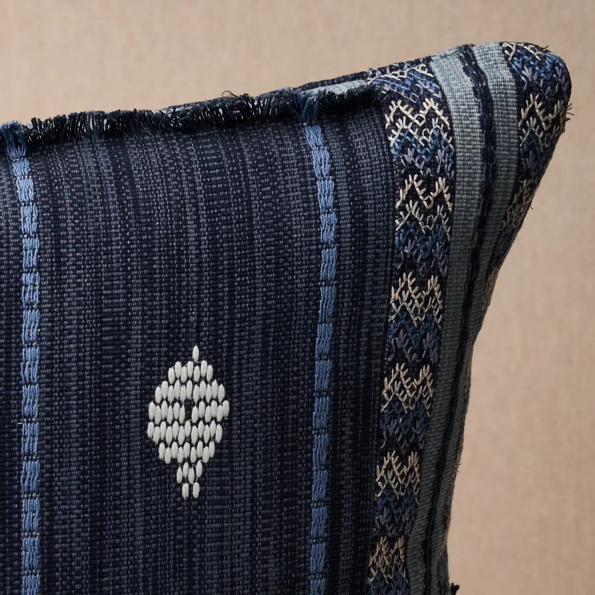 Aravali Patchwork Pillow_ DENIM AND INDIGO