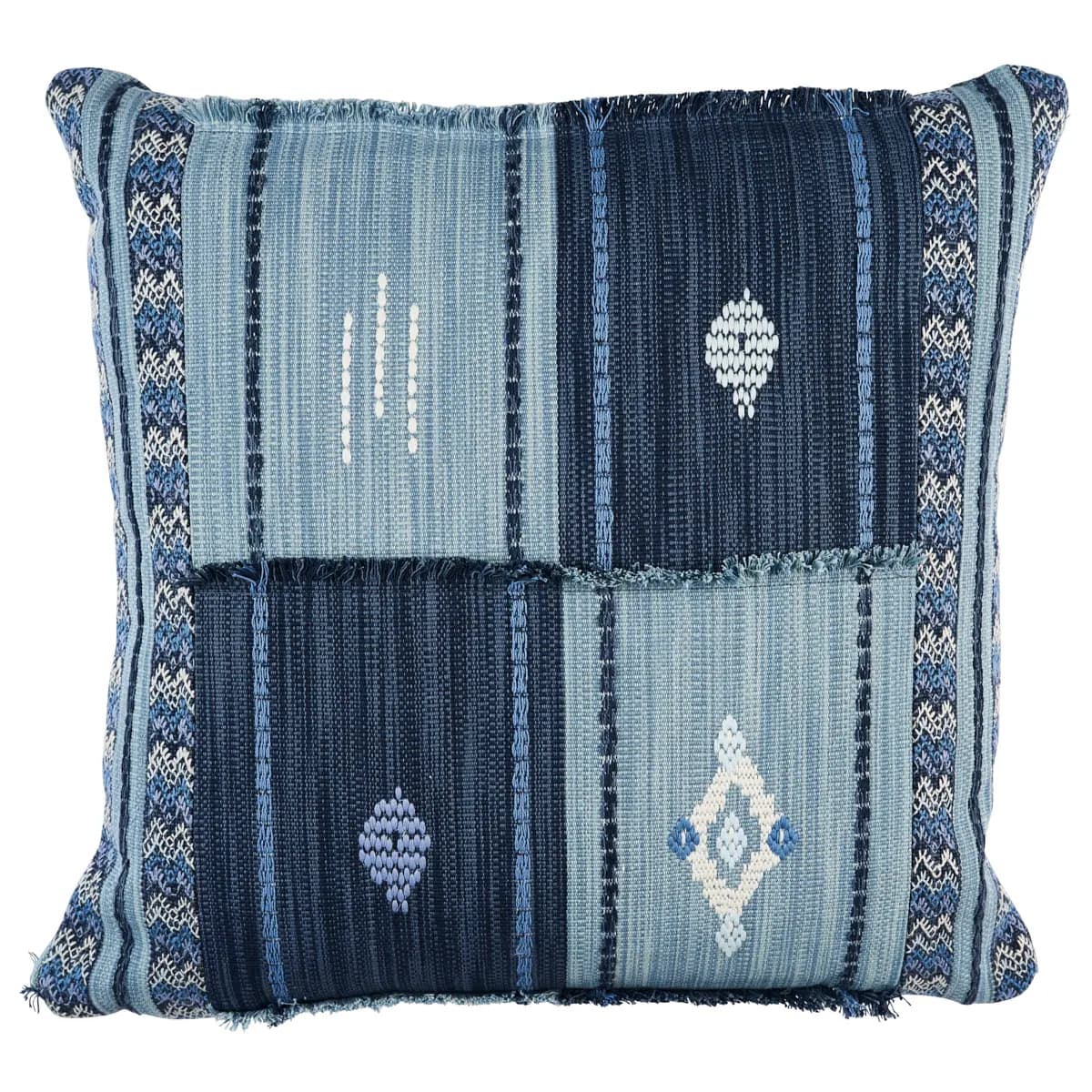 Aravali Patchwork Pillow_ DENIM AND INDIGO