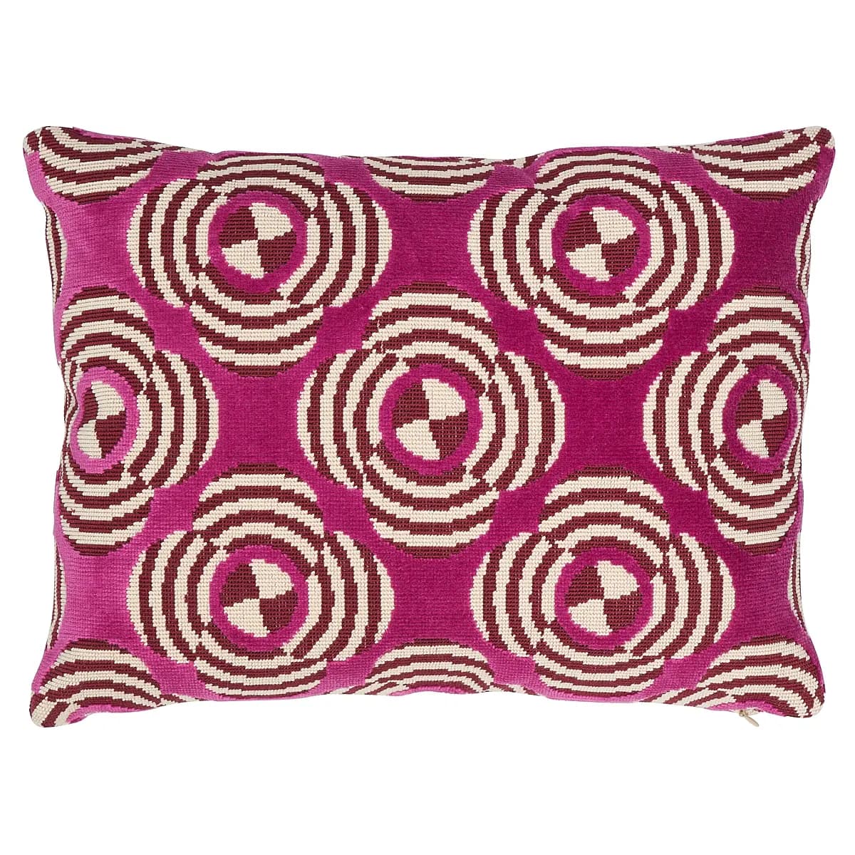 Le Moderne Cut Velvet Pillow_ MAGENTA