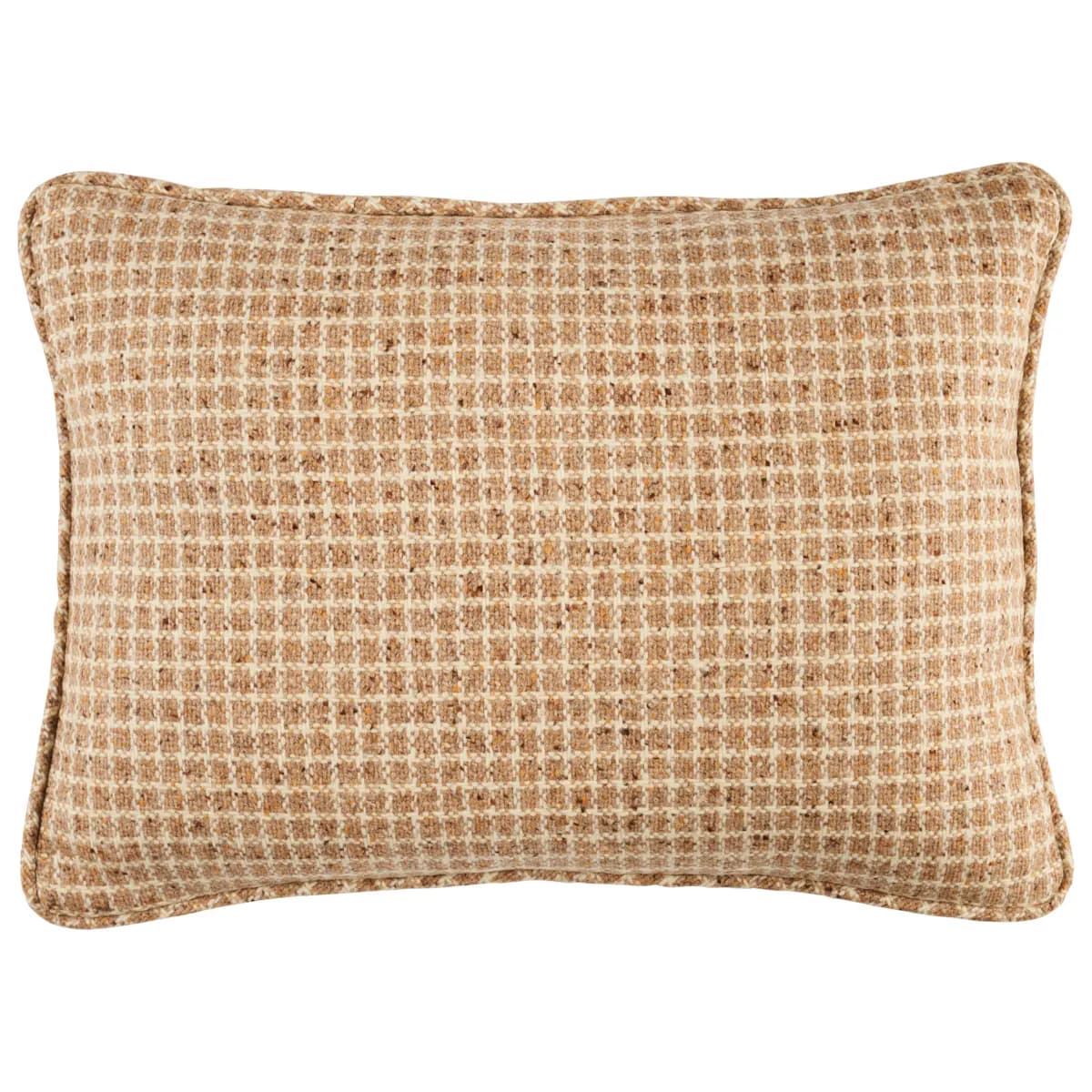 Hudson Wool Check Pillow_ CAMEL