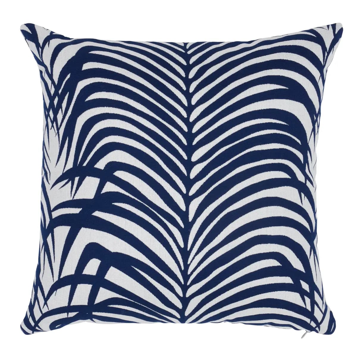 Zebra Palm I/O Pillow_ NAVY