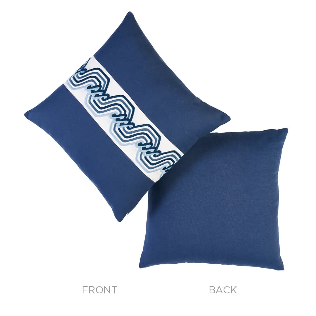 The Twist Embroidered Pillow_ MARINE