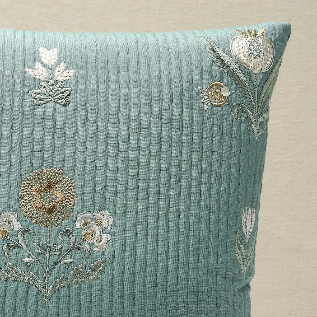 Elmslie Embroidery Pillow_ TEAL
