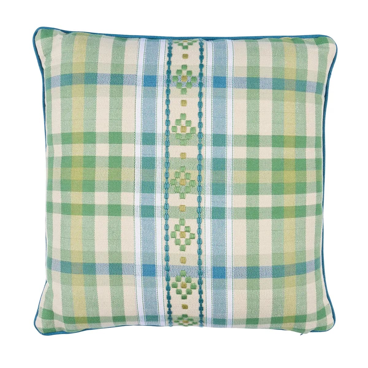 Hutton Check Pillow_ LEAF