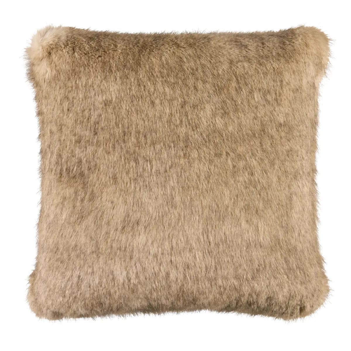 Valais Faux Fur Pillow_ BUFF