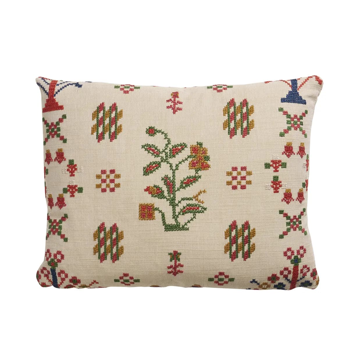 Fairview Cross Stitch Pillow_ MULTI