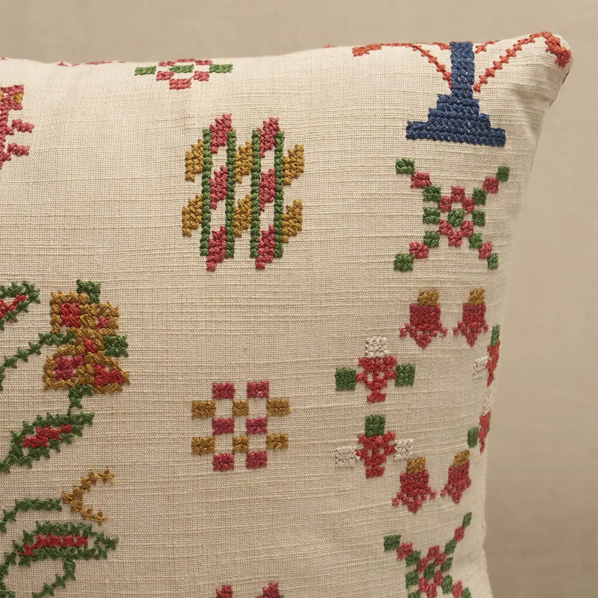 Fairview Cross Stitch Pillow_ MULTI