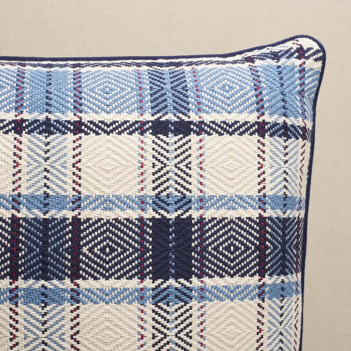 Heidi Plaid Pillow_ INDIGO