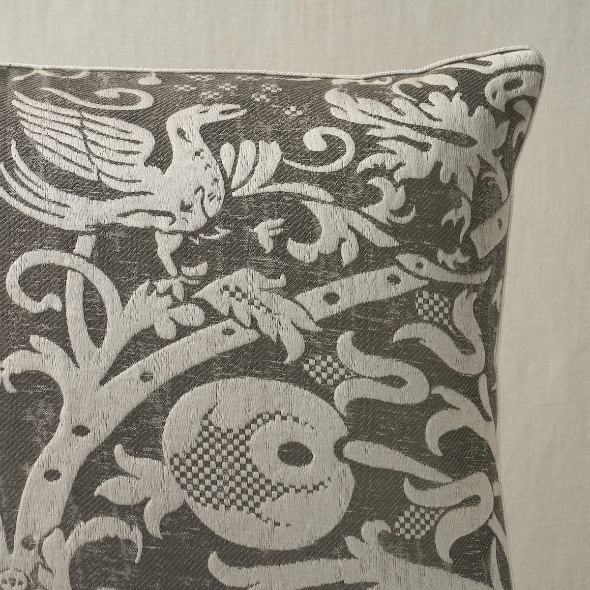 Dougal Damask Pillow_ SMOKE
