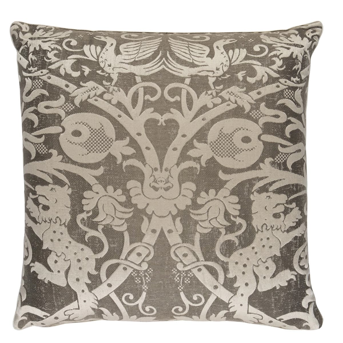 Dougal Damask Pillow_ SMOKE