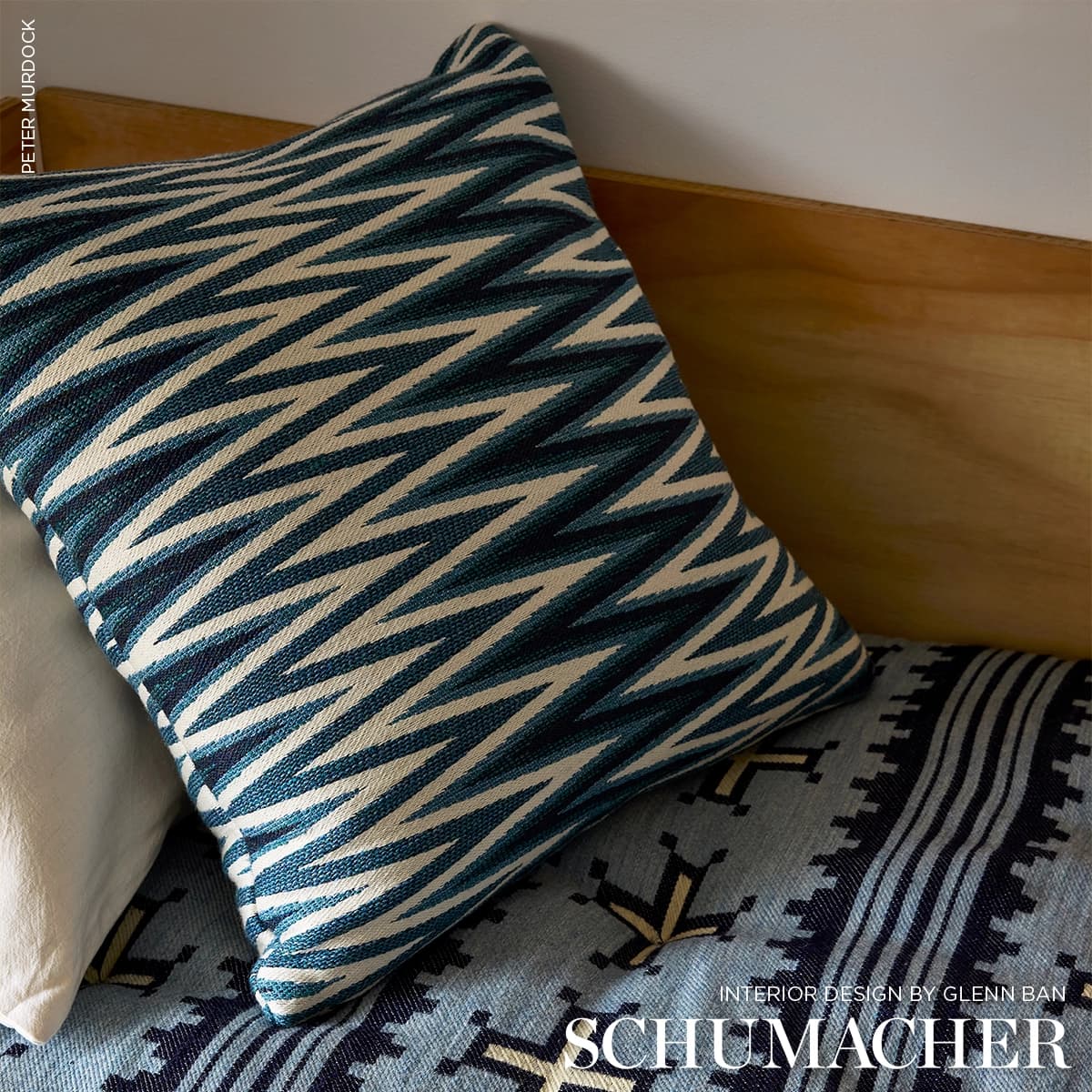 Wedge Weave Pillow_ BLUE