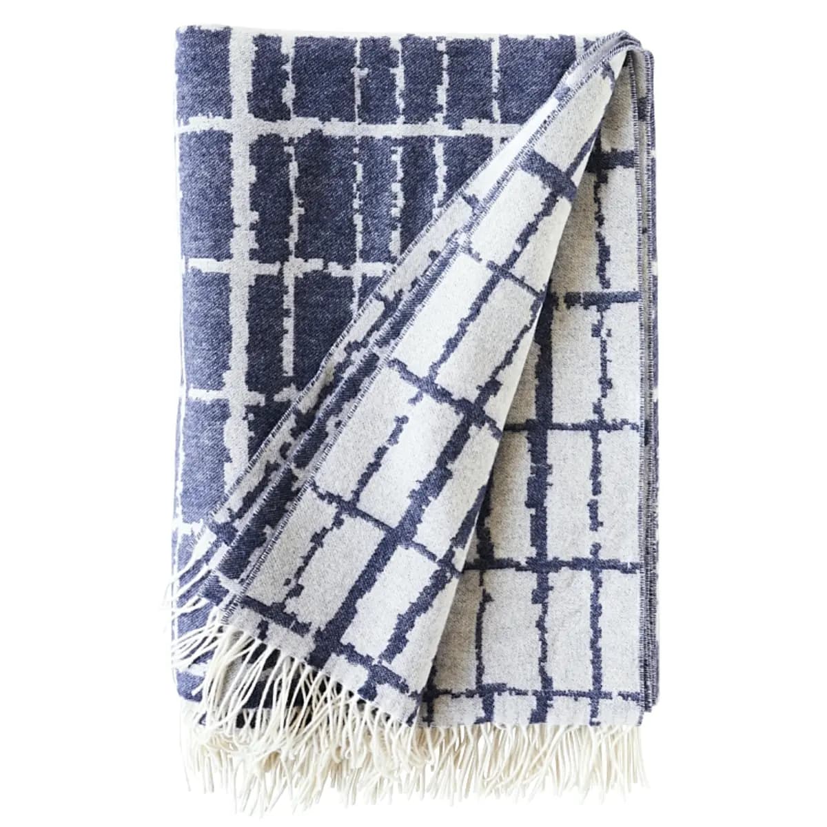 Plaid Throw_ NAVY