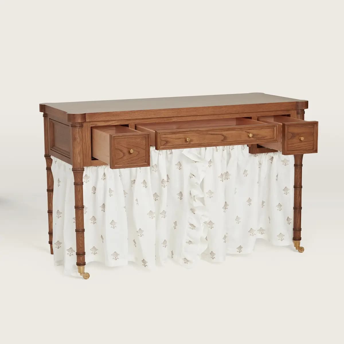 Raye Skirted Dressing Table_ EBONY